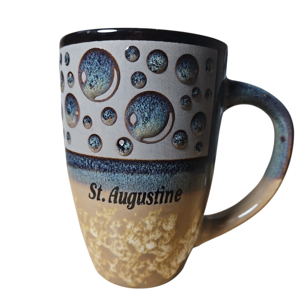 St. Augustine Ceramic Mug with Bubble Design
